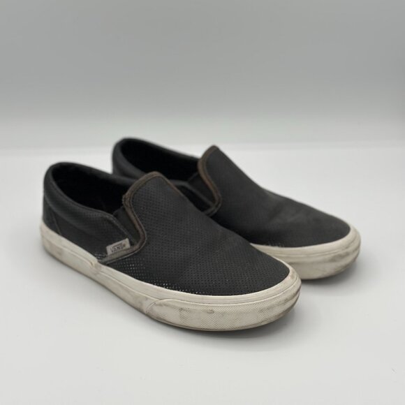 Vans Shoes - Vans Classic Slip-On – Black Perforated Leather – Women’s Size 5.5